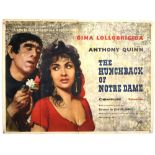 The Hunchback of Notre Dame (1957) British Quad film poster, starring Gina Lollobrigida and