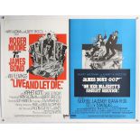 James Bond Live and Let Die / On Her Majesty's Secret Service (1969) British Quad film poster, linen