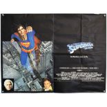 Superman (1978) British Quad film poster, starring Christopher Reeve, Gene Hackman & Marlon Bando,