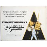 Clockwork Orange (1971) British Quad film poster, directed by Stanley Kubrick, artwork by Philip