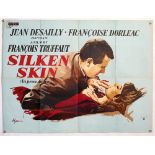 Silken Skin (La Peau Douce) (1964) British Quad film poster, movie by Francois Truffaut, folded,