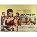 Cleopatra (1963) British Quad film poster, starring Elizabeth Taylor & Richard Burton, artwork by