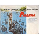 Piranha (1978) British Quad film poster, artwork by Bob Larkin, United Artists, rolled, 30 x 40