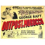 Outpost In Morocco (1949) British Quad film poster, starring George Raft, folded, 30 x 40 inches. .