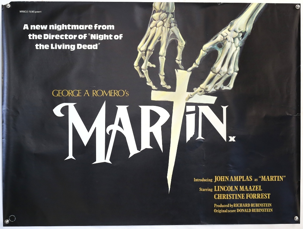 Martin (1978) British Quad film poster, horror directed by George A Romero, Miracle Films, rolled,