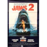Jaws 2 (1978) UK Subway film poster, directed by Steven Spielberg, artwork by Roger Kastel,