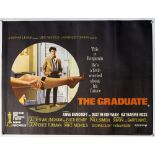 The Graduate (1967) British Quad film poster, starring Dustin Hoffman, linen backed, 30 x 40