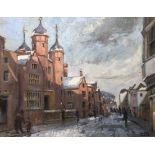 Tim Dolby (b. 1954) 'Guildford in the Snow', Oil on canvas, framed, 50 x 60 cm. Kindly donated by