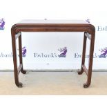 Chinese hardwood side table - 78 x 92 cm . General wear and tear commiserate with use and age