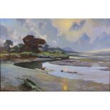 Simpson (20th Century). Coastal landscape. Oil on Canvas. 60 x 91cm. Framed. .