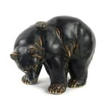 Royal Copenhagen brown bear 21519 by Knud Kyhn. Good overall condition 16cm high x 22cm wide