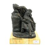 Josep Bofill (1942), 'La Paz del Sueno', a patinated sculpture of a mother with her children, on a