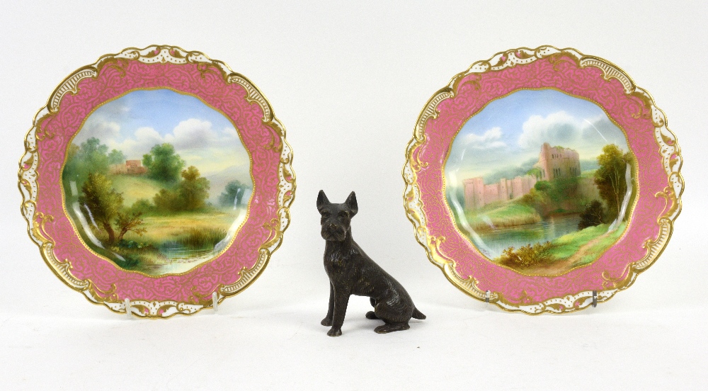 China and decorative items to include a pair of Ovington Bros. plated hand painted with Chepstow