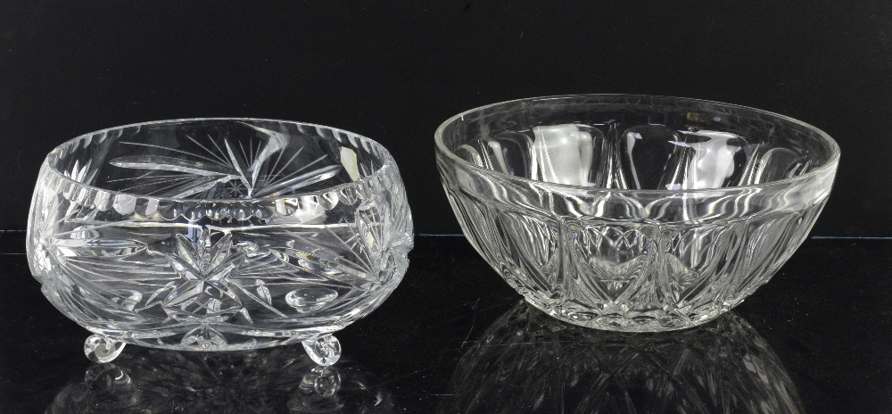 Glassware to include, cut glass bowls, decanters, vases, wine glass rinser, wine funnel, ( 1 - Image 2 of 6