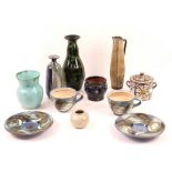 A group of studio pottery including a Swedish jug, items by Robert Gibb, of Sussex, etc .