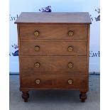 Late 19th / early 20th century converted mahogany commode, raised on turned feet, 76 x 66 x 49cm.