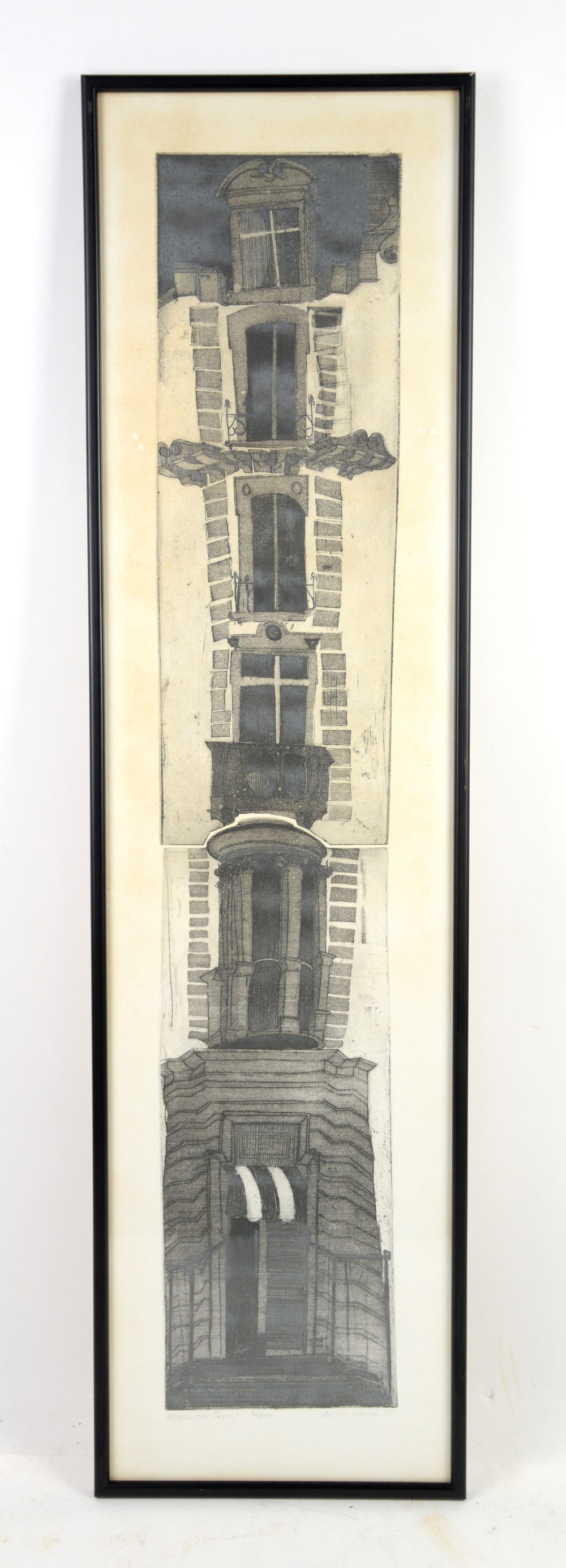 Alison Neville (1945) - Wigmore Street, limited edition etching, signed and dated 78 in pencil, 80 x