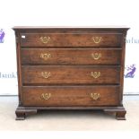 20th century oak chest of four long graduating drawers, on bracket feet, 83 x 99 x 51cm . General