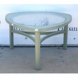 G- plan glass topped coffee table, 44 x 75 x 76cm.