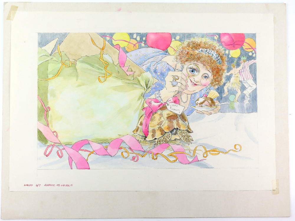 Barbara Firth (1928-2013), The Duchess receiving Waldo as a present, illustration for Waldo the