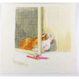 Barbara Firth (1928-2013), Barnabas the guinea pig looking out of his hutch door, illustration for