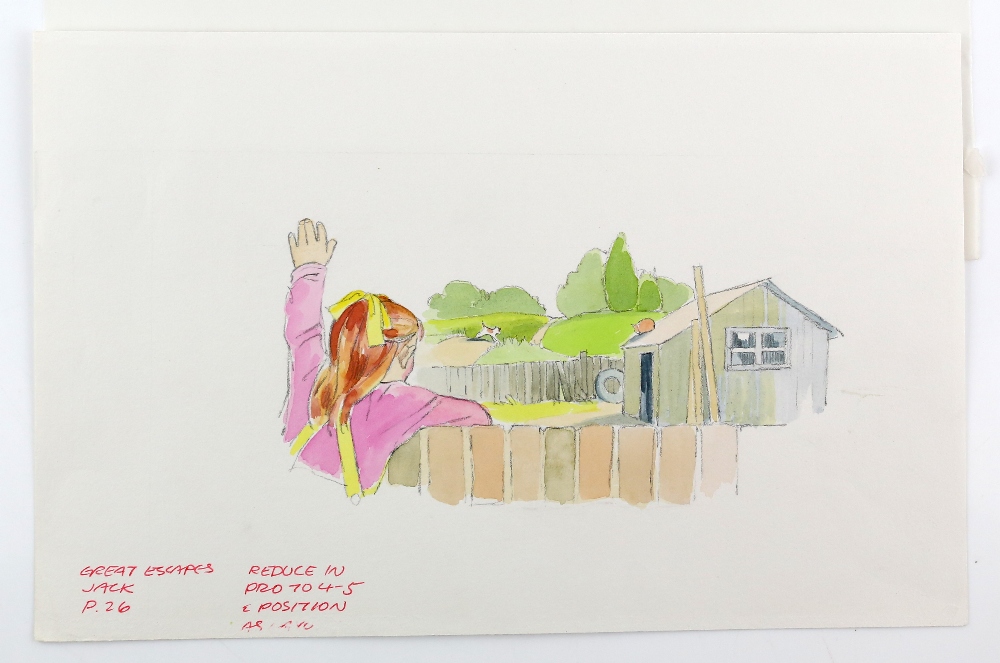 Barbara Firth (1928-2013), girl by a barn, from the great Escapes Series written by David Lloyd,