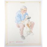 Barbara Firth (1928-2013), elderly man with Jack the terrier, from the great Escapes Series