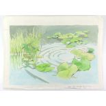 Barbara Firth (1928-2013), Rings on a lily pond, illustration from Leapfrog written by William Mayne
