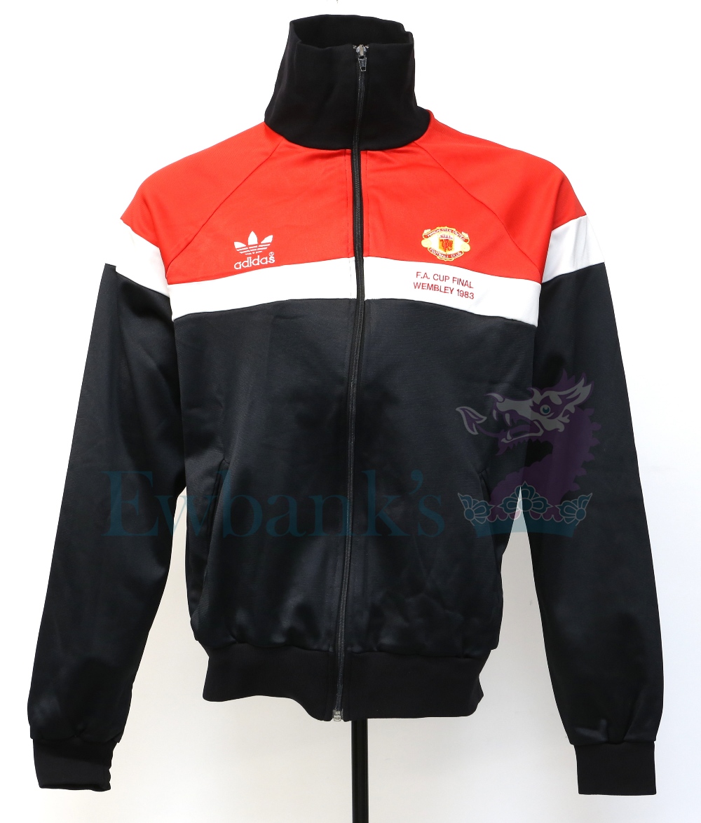 Manchester United 1983 F.A. Cup Final Adidas tracksuit top worn shirt by Norman Whiteside in the F.