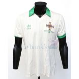 Northern Ireland Football Senior International Adidas Shirt worn by Norman Whiteside in the 1982