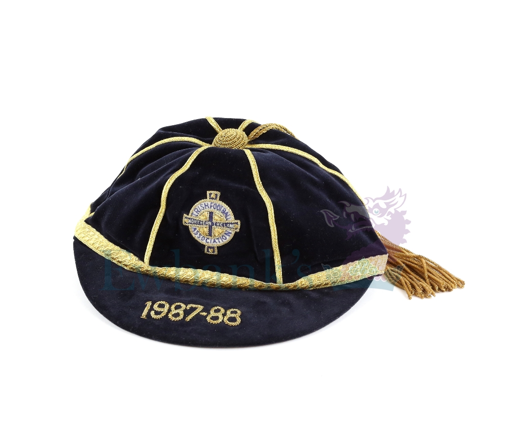 Northern Ireland Full Senior International Cap from 1987-88 presented to Norman Whiteside, 'Irish