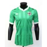 Northern Ireland Football Senior International Adidas Shirt worn by Norman Whiteside. (No. 10). Size