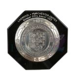 1983 Football Association Charity Shield plaque for the Liverpool v Manchester United match at