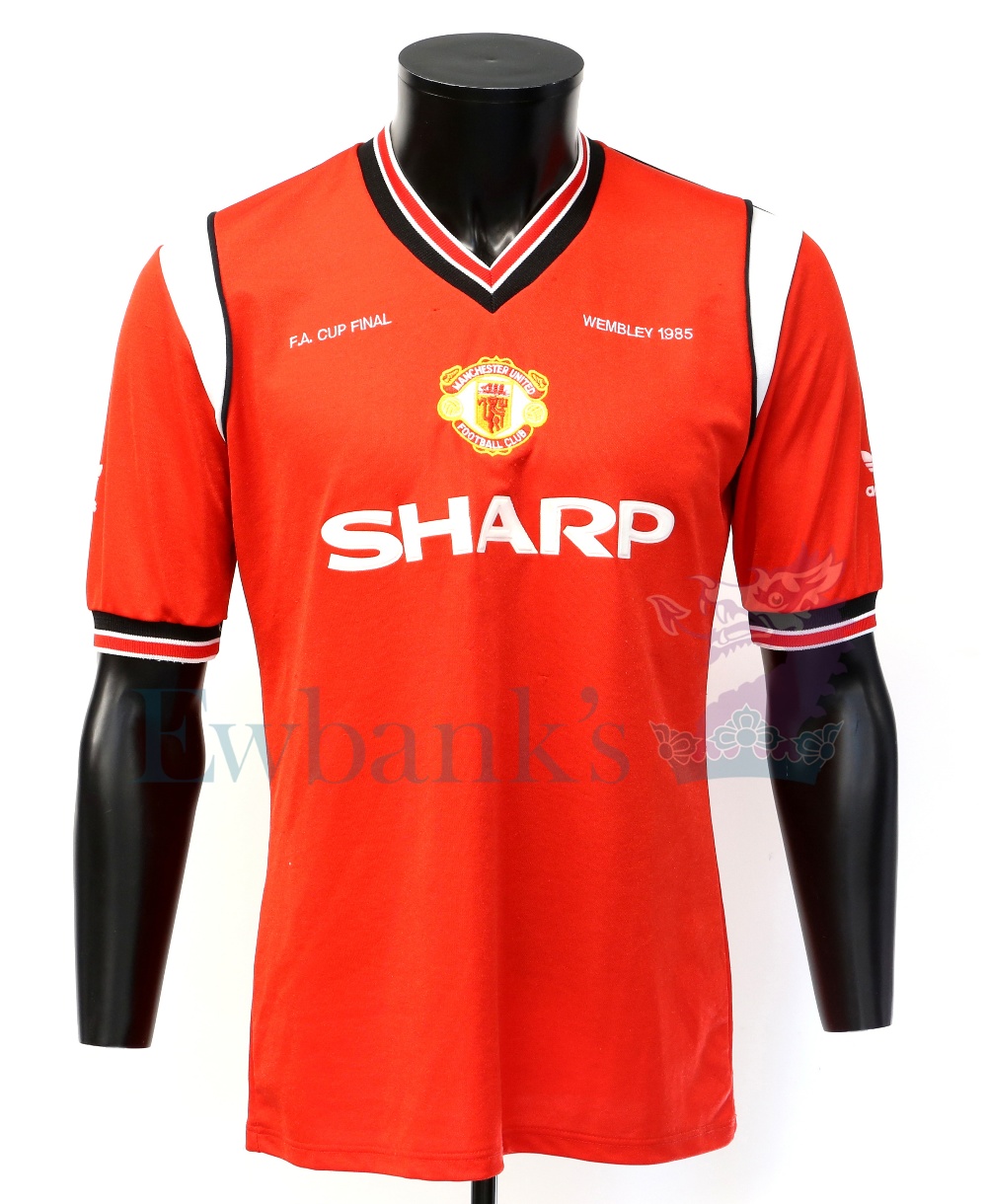 Manchester United 1985 F.A. Cup Final Adidas match worn shirt by Norman Whiteside in the F.A. Cup