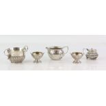George III silver pair of open salts, by Abraham Peterson & Peter Podio, London 1788, each with