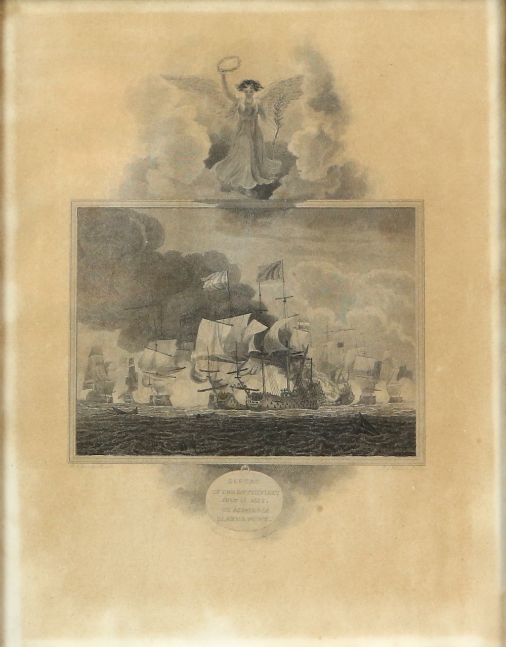 Pair of engravings of maritime interest, to include a 'Representation of the Engagement between