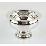 George VI silver rose bowl of plain design on pedestal foot Sheffield 1936, makers mark Aitkins