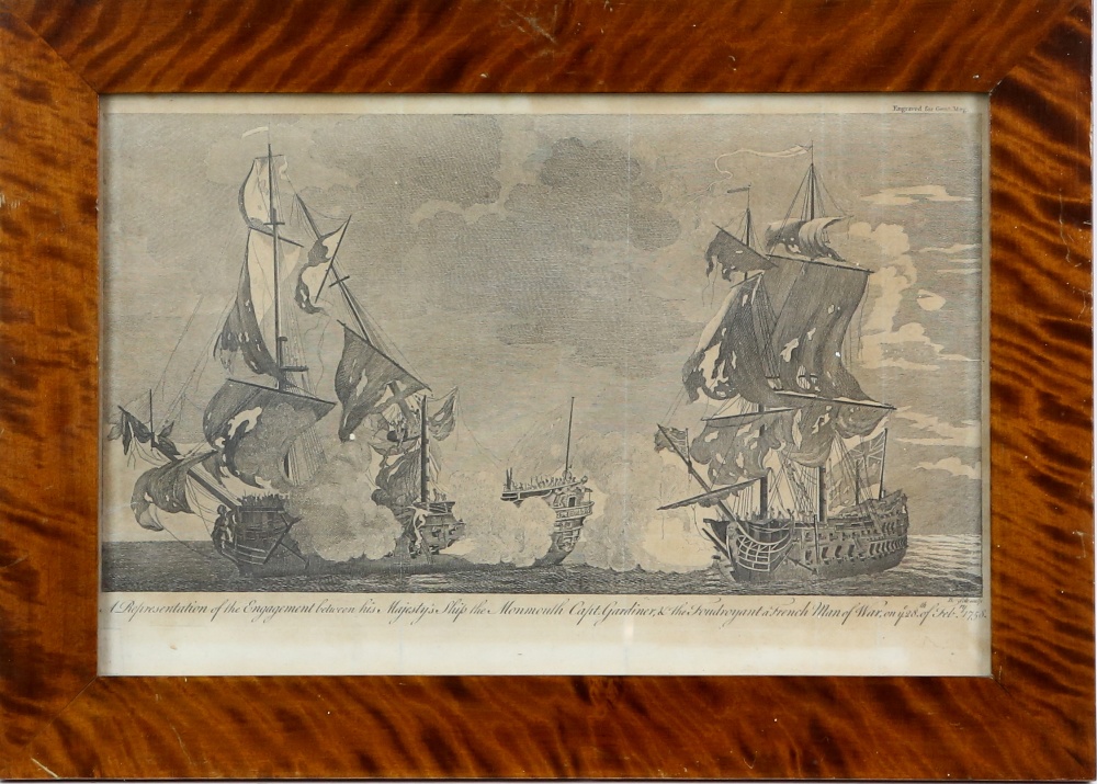 Pair of engravings of maritime interest, to include a 'Representation of the Engagement between - Image 3 of 11