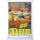 Thunderbirds Are Go (1967) US One Sheet film poster, Gerry Anderson movie, folded, 27 x 41 inches.