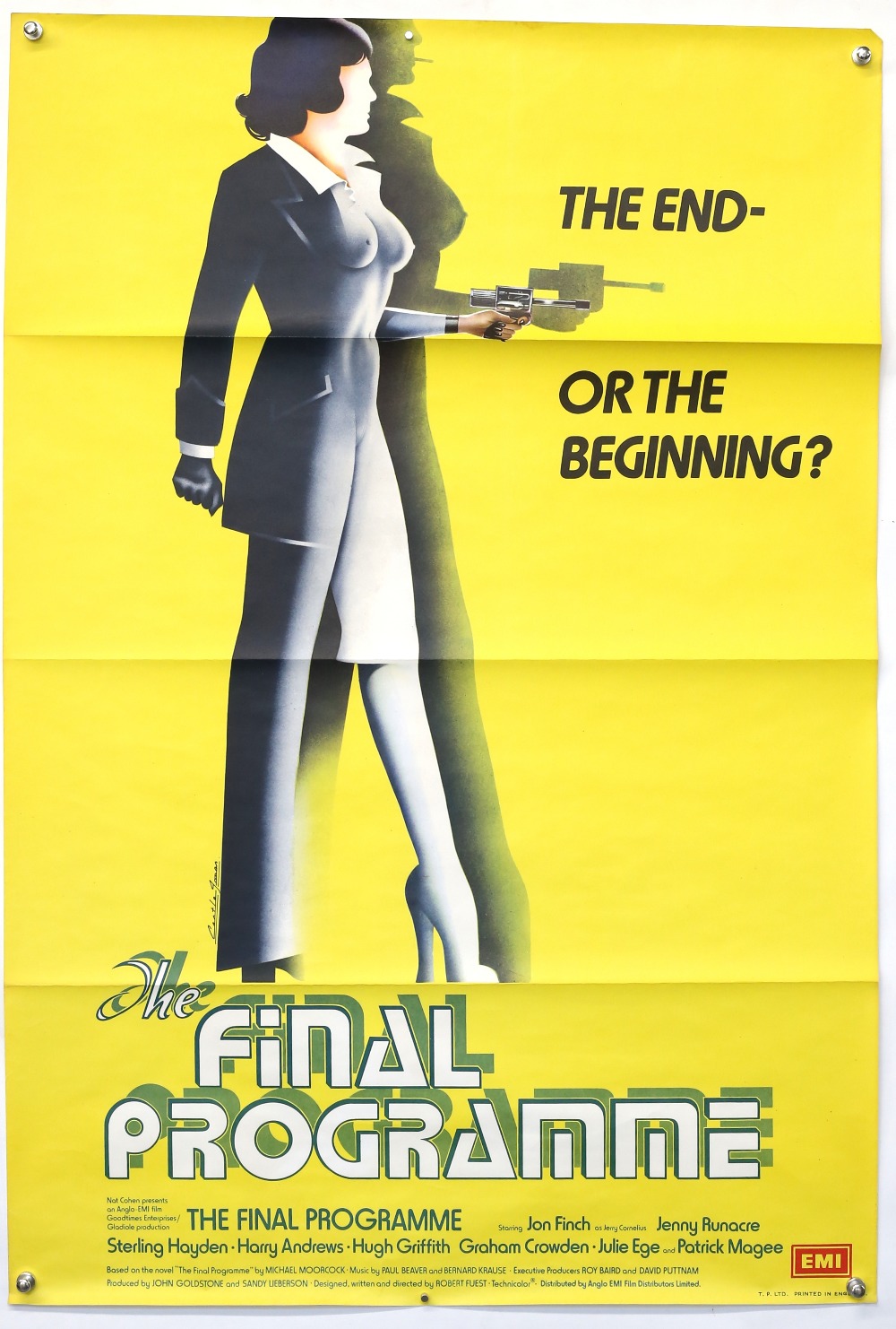 The Final Programme (1973) UK One Sheet film poster, Sci Fi with artwork by Castle James, rolled, 27