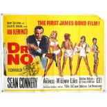 James Bond Dr No (1962) British Quad film poster for the first James Bond film, illustration by