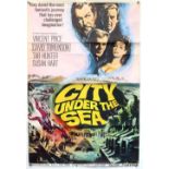 City Under The Sea (1965) English One Sheet film poster, starring Vincent Price, tri-folded, 27 x 40