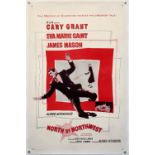Alfred Hitchcock's North by Northwest (R-1962) US One Sheet film poster, starring Cary Grant and Eva