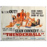 James Bond Thunderball (1965) British Quad film poster, starring Sean Connery, artwork by Robert