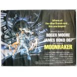 James Moonraker (1979) British Quad film poster, starring Roger Moore, artwork by Dan Goozee,