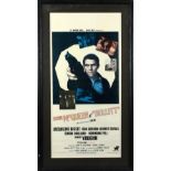 Bullitt (1968) Italian Locandina film poster, starring Steve McQueen, framed, 13 x 27 inches