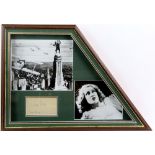 King Kong - Photo with signed card by Fay Wray, dated Feb 1935, framed, 58 x 41 cm.