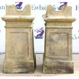 A pair of composite stone chimney stacks 72cm x 34cm x 34cm