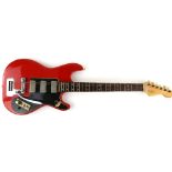 Hofner Electric guitar, serial number 1302, finished in red. Chips to surface of body and with