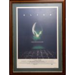 Alien (1979) US One sheet film poster, directed by Ridley Scott, originally folded, now framed, 27 x